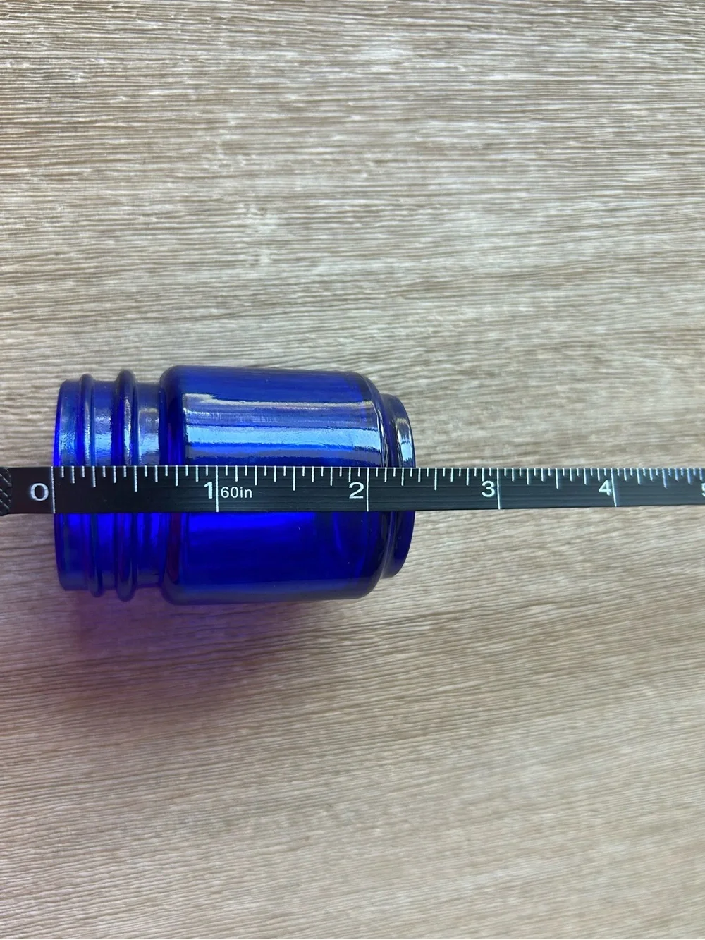 Antique Vicks Vapourub Cobalt Blue Glass Jar - Ring & Small item Storage